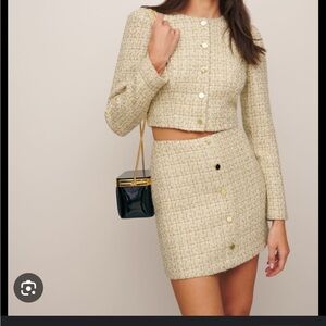 Elegant Beige Tweed Two Piece